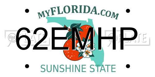 62EMHP Florida License Plate