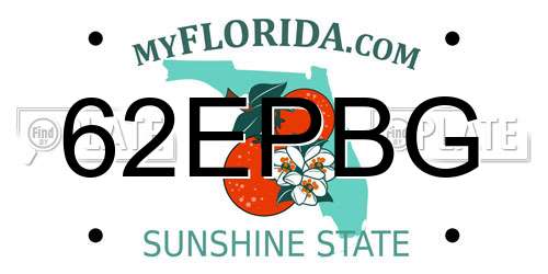 62EPBG Florida License Plate