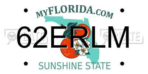 62ERLM Florida License Plate