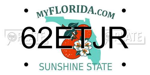 62ETJR Florida License Plate