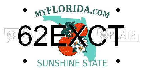 62EXCT Florida License Plate