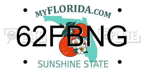 62FBNG Florida License Plate