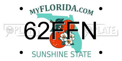 62FFN Florida License Plate