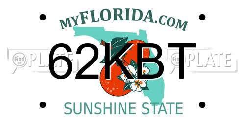 62KBT Florida License Plate