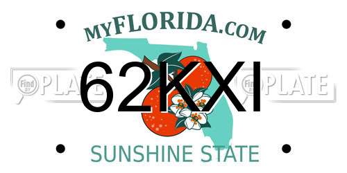 62KXI Florida License Plate
