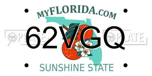 62VGQ Florida License Plate