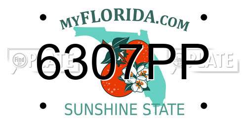 6307PP Florida License Plate