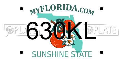 630KL Florida License Plate