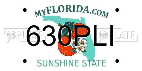 630PLI Florida License Plate