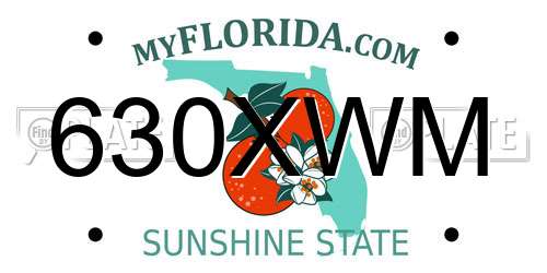 630XWM Florida License Plate