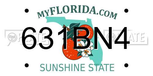 631BN4 Florida License Plate