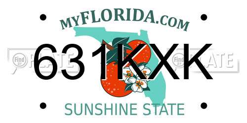 631KXK Florida License Plate