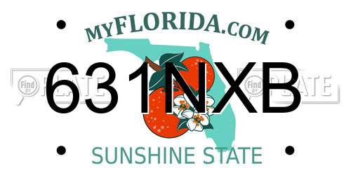 631NXB Florida License Plate