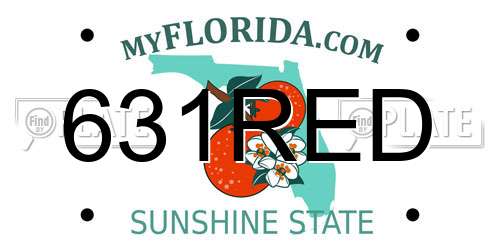 631RED Florida License Plate