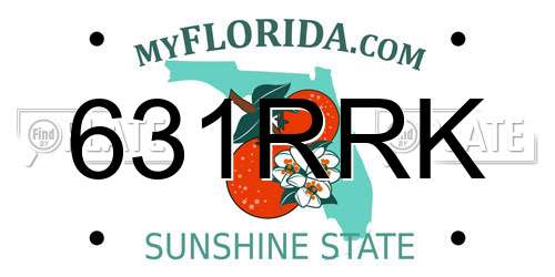 631RRK Florida License Plate
