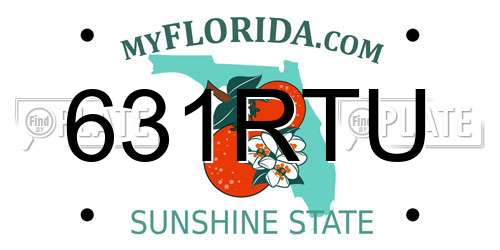 631RTU Florida License Plate