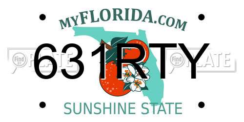 631RTY Florida License Plate