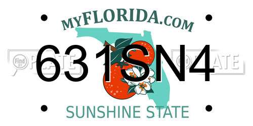 631SN4 Florida License Plate