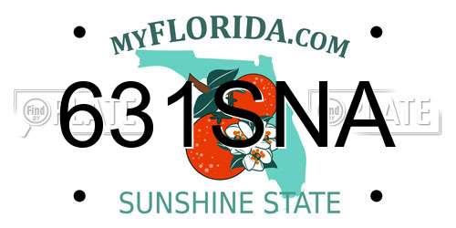 631SNA Florida License Plate
