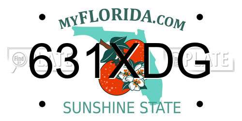 631XDG Florida License Plate