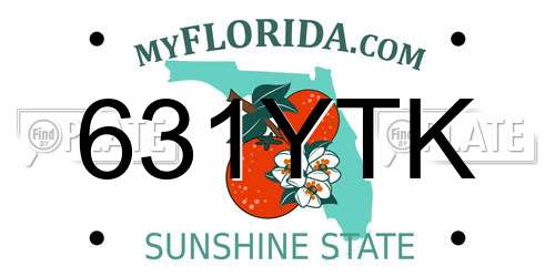 631YTK Florida License Plate