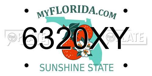 6320XY Florida License Plate