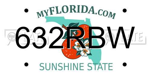 632RBW Florida License Plate