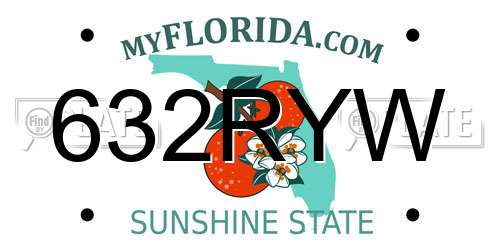 632RYW Florida License Plate
