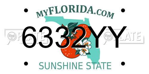 6332YY Florida License Plate