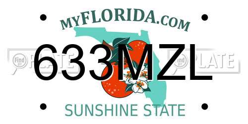 633MZL Florida License Plate