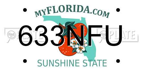 633NFU Florida License Plate