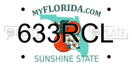 633RCL Florida License Plate