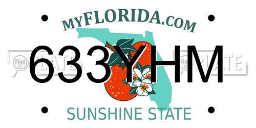 633YHM Florida License Plate