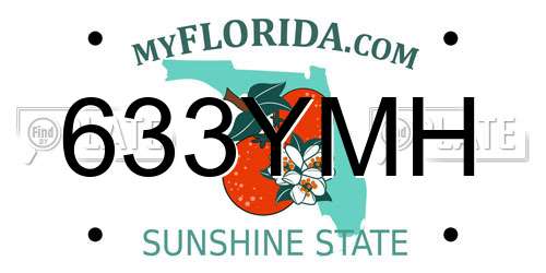 633YMH Florida License Plate