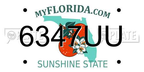 6347UU Florida License Plate