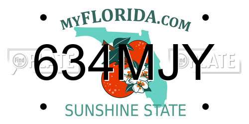 634MJY Florida License Plate