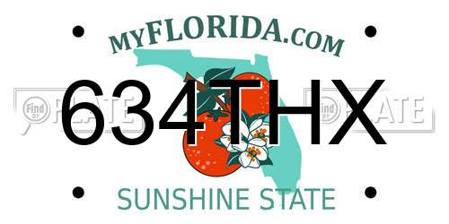 634THX Florida License Plate