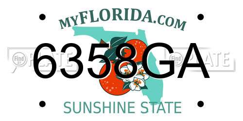 6358GA Florida License Plate