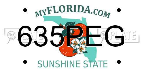 635PEG Florida License Plate