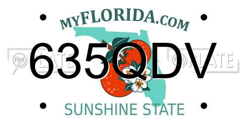 635QDV Florida License Plate