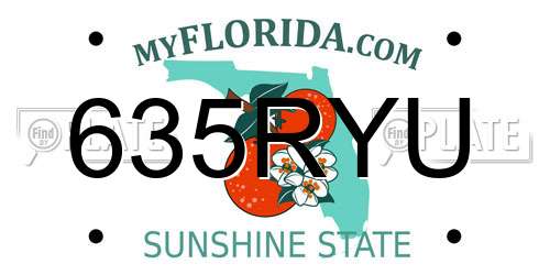 635RYU Florida License Plate