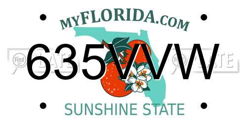 635VVW Florida License Plate