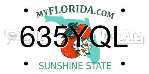 635YQL Florida License Plate