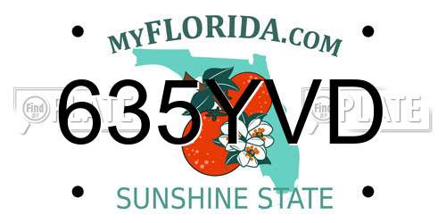 635YVD Florida License Plate