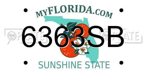 6363SB Florida License Plate