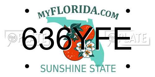 636YFE Florida License Plate