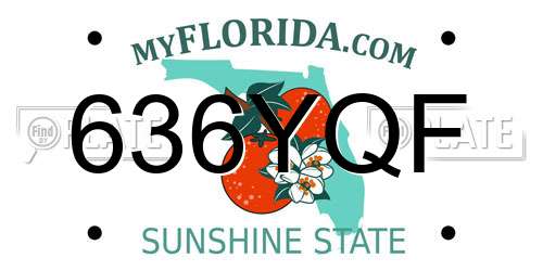 636YQF Florida License Plate