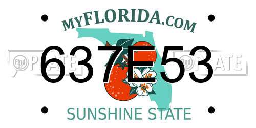 637E53 Florida License Plate