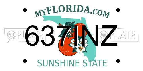 637INZ Florida License Plate