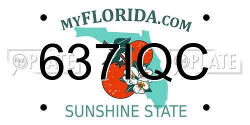 637IQC Florida License Plate